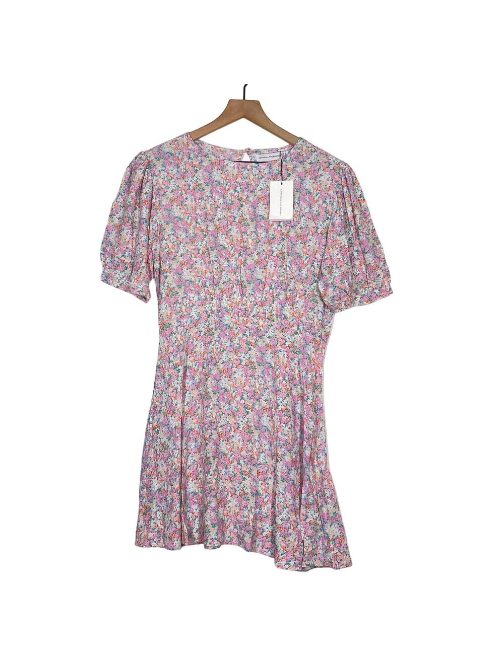 NEW Faithfull The‎ Brand Mini Dress Women's Size 6 Sidonie Pink Floral Vionette